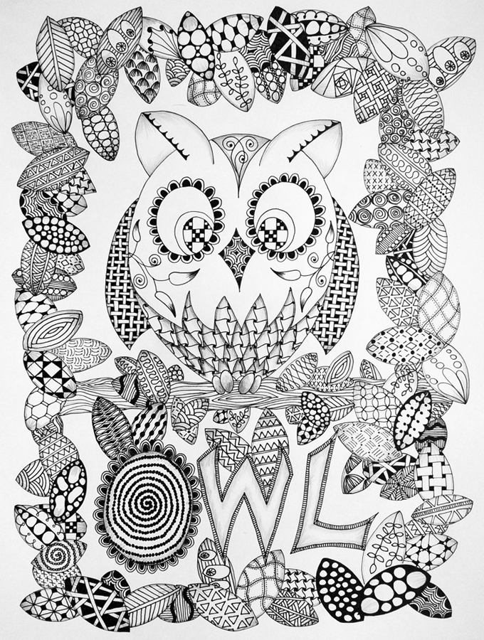 zentangle coloring pages of animals - photo #2